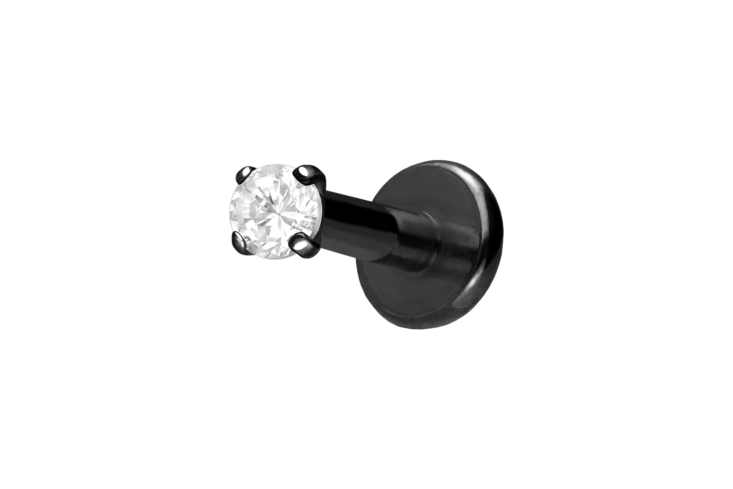 Titan Labret Piercing mit Innengewinde EINGEFASSTER KRISTALL